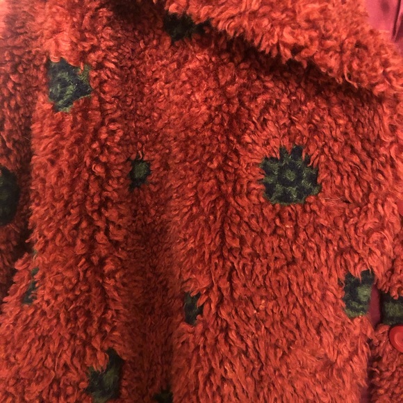 Vintage merlot-coloured teddy jacket - Picture 2 of 4